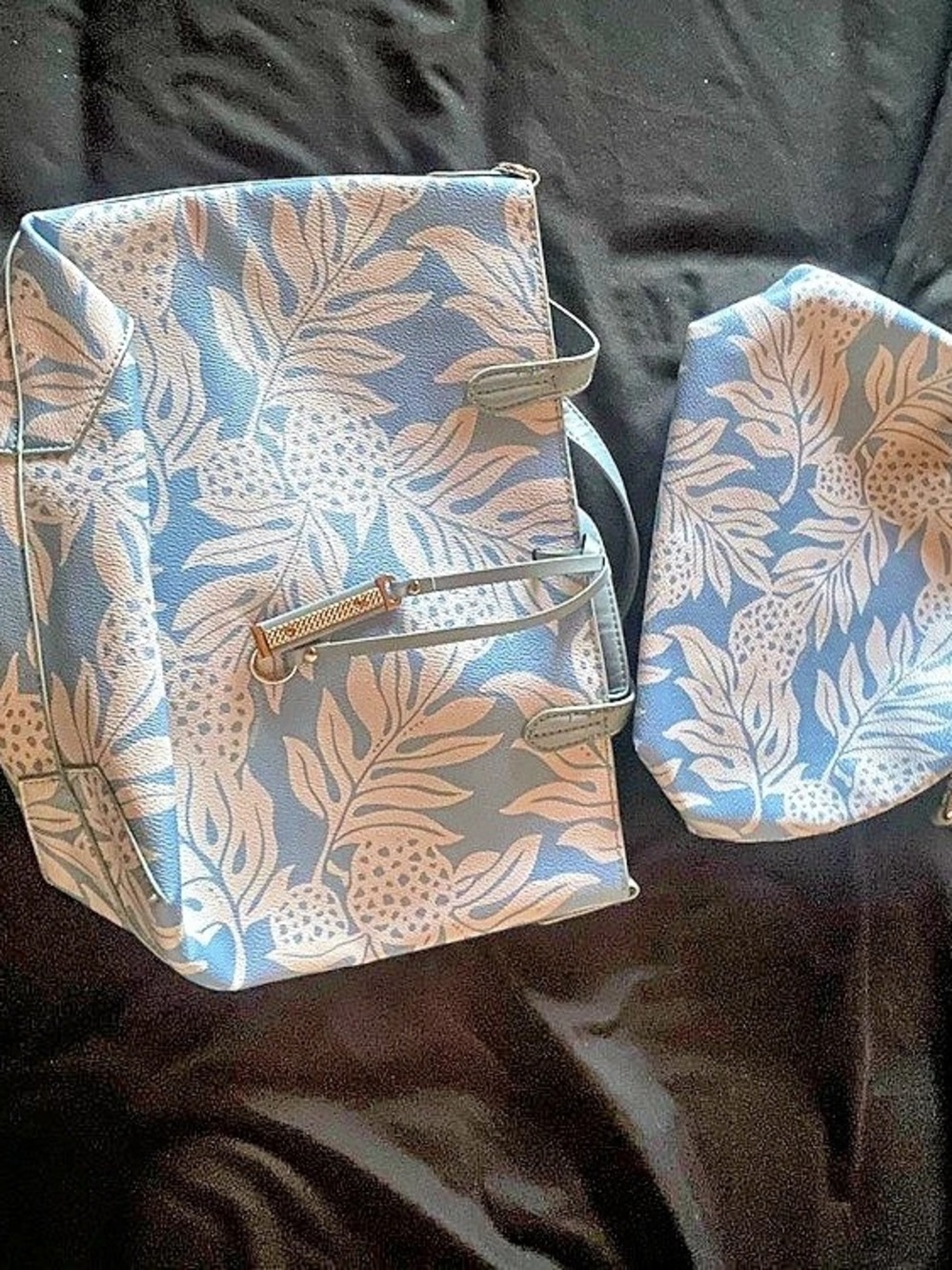 Floral Blue & Pink Shoulder Bag Set